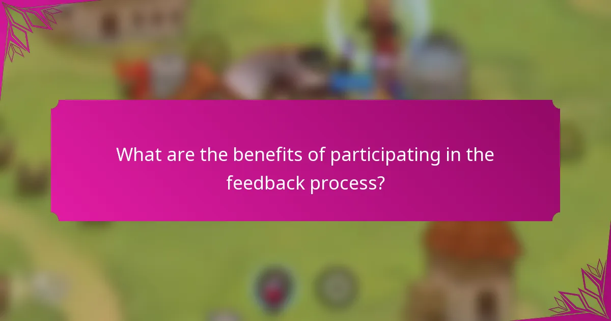 What are the benefits of participating in the feedback process?